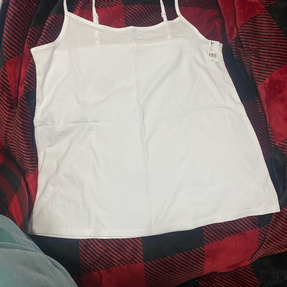 Lane Bryant White Fitted Camisole Sleeveless Top
